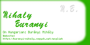 mihaly buranyi business card