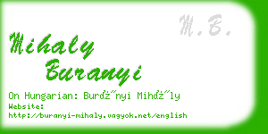 mihaly buranyi business card